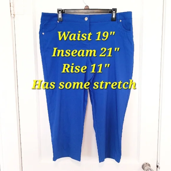 D.F.A New York Blue Cropped Jeggings SZ 14 EUC - Picture 4 of 6